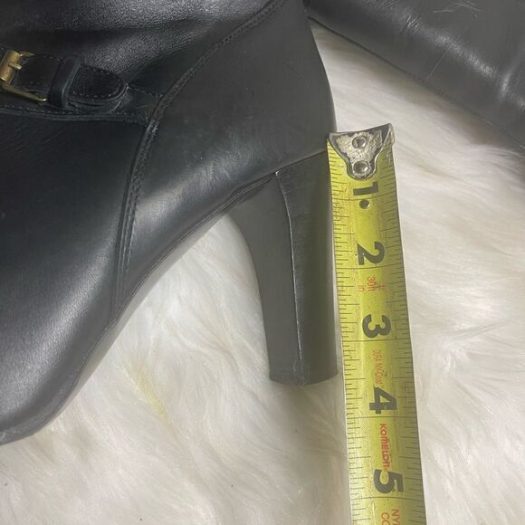 J Crew Made in Italy leather black knee high heels boots side zipper SZ 10 - Picture 7 of 16